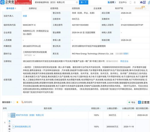 蔚来武汉布局新篇章 成立新能源科技公司，深化AI与软件开发